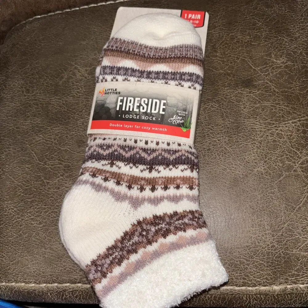 Fireside Women's Lounge Socks Size 5-10 Women’s Aloe Vera NWT Little Hotties